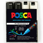 POSCA PC7M Paint Marking Pen - BLACK & WHITE - Set of 4