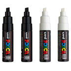 POSCA PC8K Paint Marking Pen - BLACK & WHITE - 4 Pack
