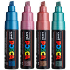 POSCA PC8K Paint Marking Pen - METALLIC COLOURS - 4 Pack