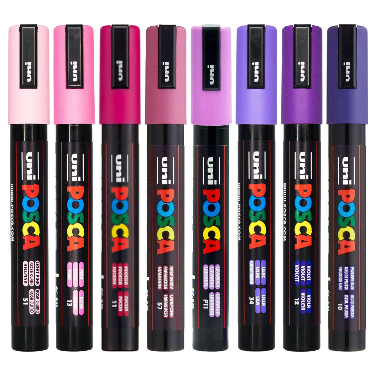 POSCA PC5M Paint Marking Pen | Aurora Colours | Set of 8