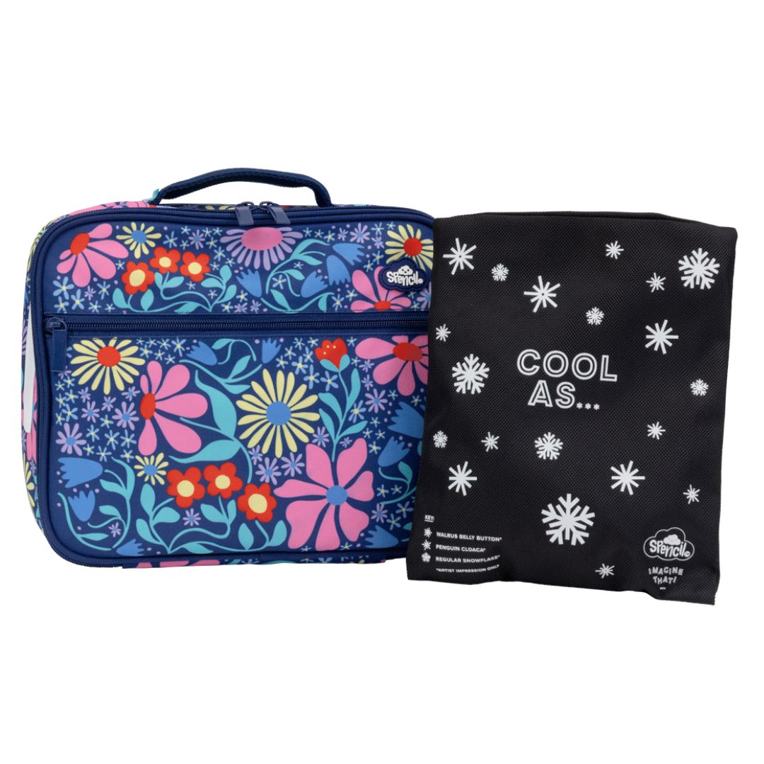 Spencil | Big Cooler Lunch Bag + Chill Pack | Flower Fun